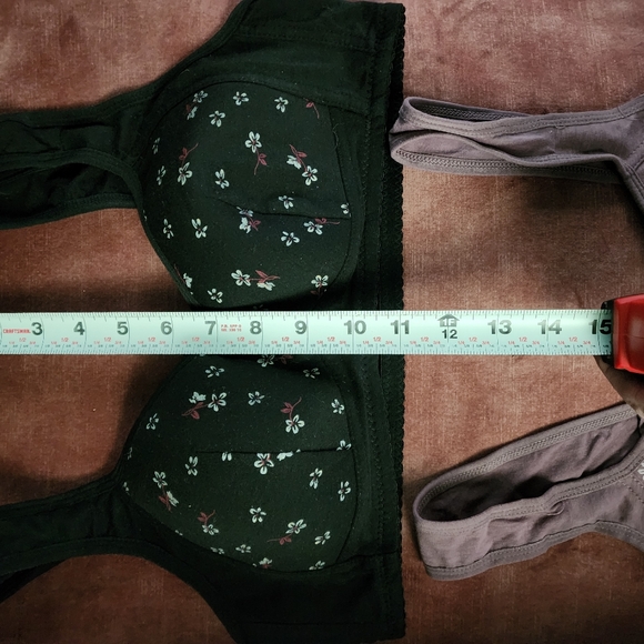 Floral Black Cotton Front Closure Bra - Picture 8 of 10